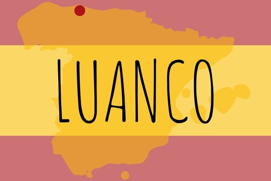 Luanco: Illustration mit dem Namen der spanischen Stadt Luanco