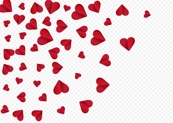 Red Confetti Vector Transparent Backgound.