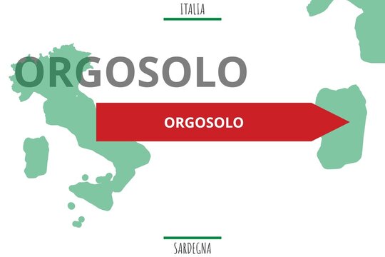 Orgosolo: Illustration mit dem Namen der italienischen Stadt Orgosolo
