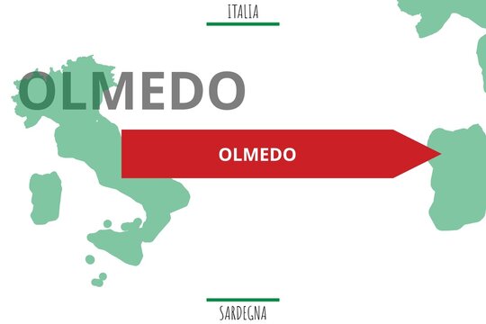 Olmedo: Illustration mit dem Namen der italienischen Stadt Olmedo