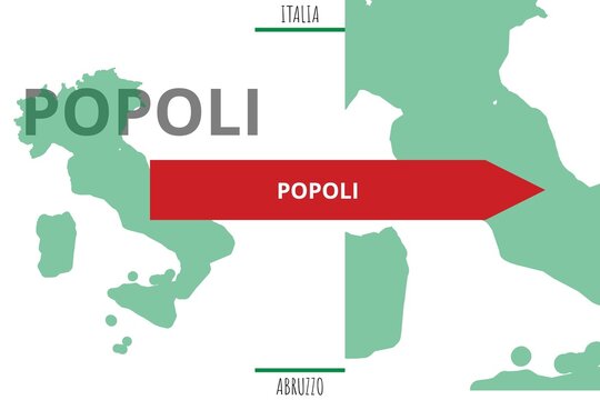 Popoli: Illustration mit dem Namen der italienischen Stadt Popoli