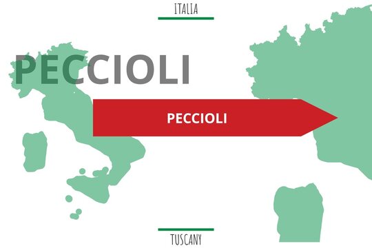 Peccioli: Illustration mit dem Namen der italienischen Stadt Peccioli