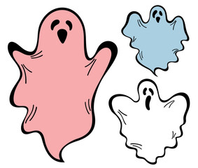 Halloween , Ghost icon Vector on black background