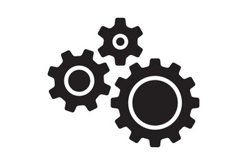 Setting icon vector with work cog gear element. Cogweel mechanism symbol.