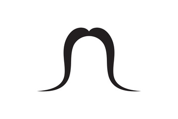 Moustache vector icon. Black retro style mustache. Shave barber vintage man face