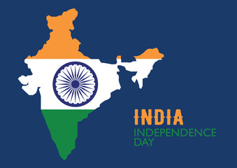 India flag with india map. Independence day