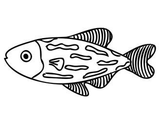 Fish illustration, underwater creature. PNG with transparent background.