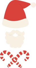 Funny Christmass Santa with beard on post card