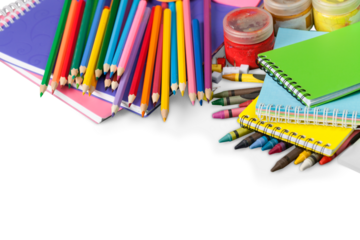 School supplies for education, place for text