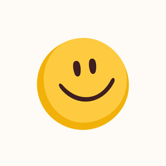 Fototapeta premium Smile sticker for a social media, making a blog or vlog vector flat illustration. Set of cartoon icons for making internet content