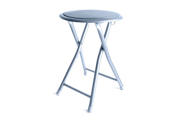 Padded folding stool isolated