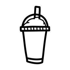 Art illustration icon logo hand draw symbol design of sketch drink juice cup takeaway