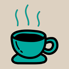 Art illustration icon logo hand draw symbol design sketch of cup coffee glass
