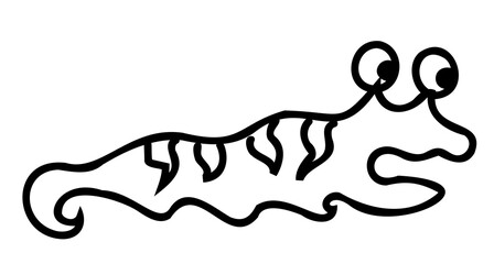 Halloween horror line art illustration. PNG with transparent background.