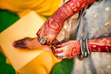 bridal hands with mehndi