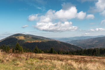 Beautiful autumn mountain landscape. Autumn colors. A view of the 