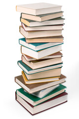 Books collection isolated on white background.