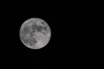 Full bright moon with copy space