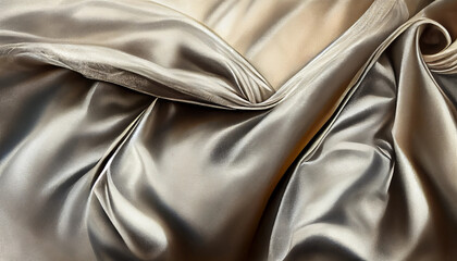 Background of the Crumpled Silver Fabric
