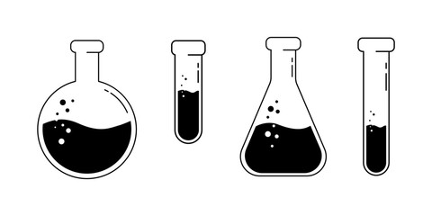 Laboratory flask icons with style solid. editable in EPS 10. Vector Illutration
