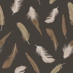Seamless pattern with delicate feathers © Hmarka