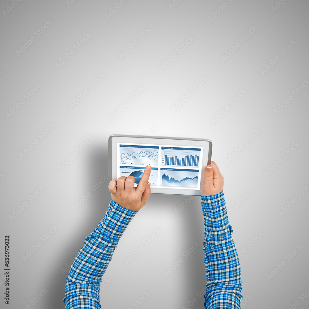 Poster using financial application