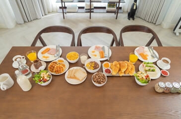 Cooking and baking a cake dessert, Food bread, toasts, dough for breakfast or lunch in kitchen at home or house, homemade bakery. People activity lifestyle on weekend.