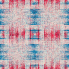 Multi Watercolor-Dyed Effect Brushed Textured Checked Pattern