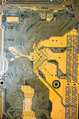 Yellow Computer motherboard background for design