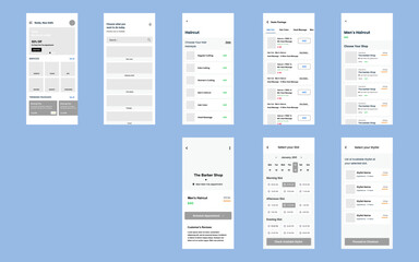 Beauty salon booking application UI UX template design for mobile app and website mobile app