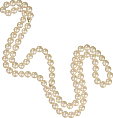 Poster Shiny pearl necklace isolated on white © BillionPhotos.com