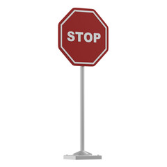 3D render Illustration icon stop traffic sign