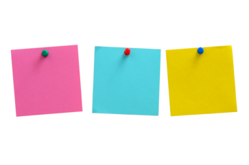 Blank notes pinned into brown corkboard