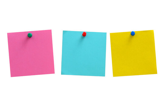Blank notes pinned into brown corkboard
