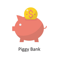 Piggy Bank Vector Solid Icon Design illustration. Banking and Payment Symbol on White background EPS 10 File