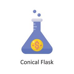 Conical Flask Vector Solid Icon Design illustration. Banking and Payment Symbol on White background EPS 10 File