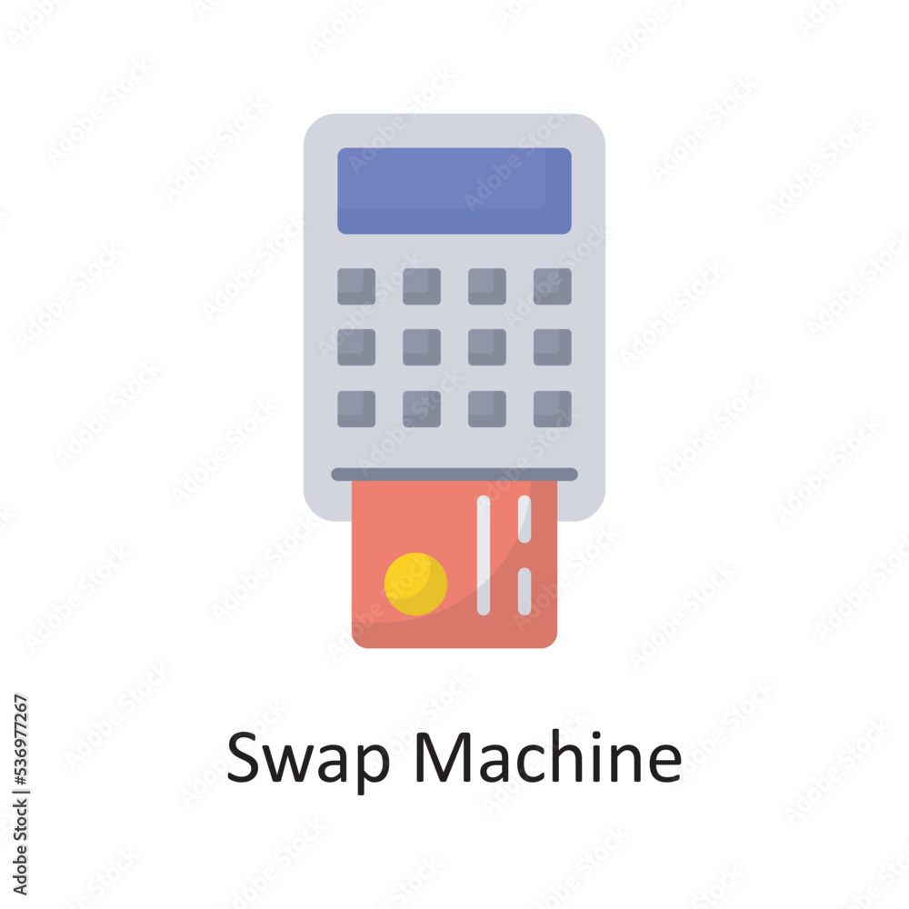 Poster swap machine vector solid icon design illustration. banking and payment symbol on white background e