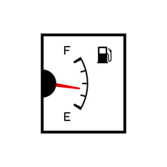 Fuel indicator icon. Gauge vector symbol. Simple outline gasoline refill icon. Fuel dashboard web icons