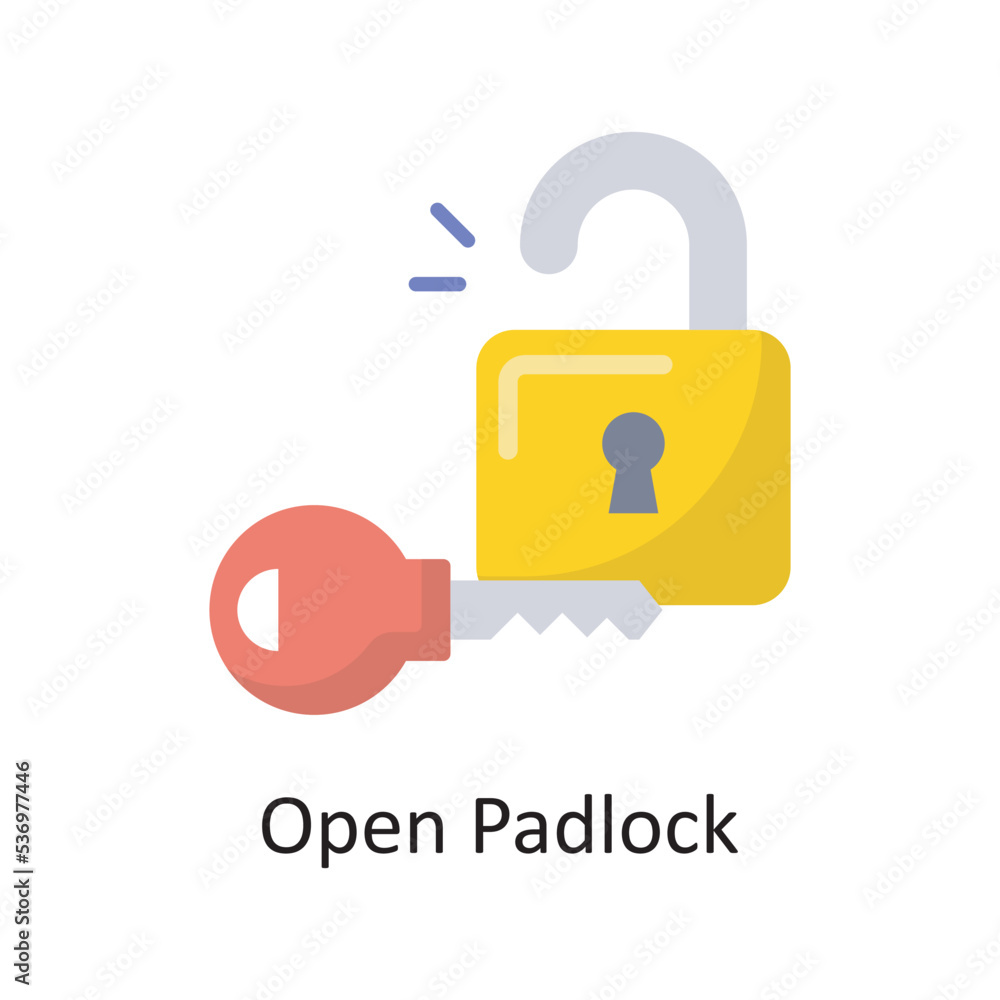 Poster open padlock vector solid icon design illustration. banking and payment symbol on white background e