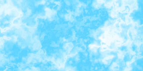 Blue skies with white clouds background. Romantic sky. Abstract nature background of romantic summer blue sky with fluffy clouds. Beautiful puffy clouds in bright blue sky in day sunlight.><