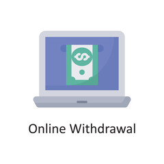 Online Withdrawal Vector Solid Icon Design illustration. Banking and Payment Symbol on White background EPS 10 File