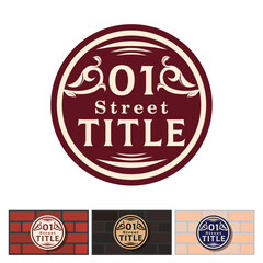 Addressable figured plate with a street number for residential and non-residential premises, houses, shops, cafes. Different colors pattern, isolated vector illustration