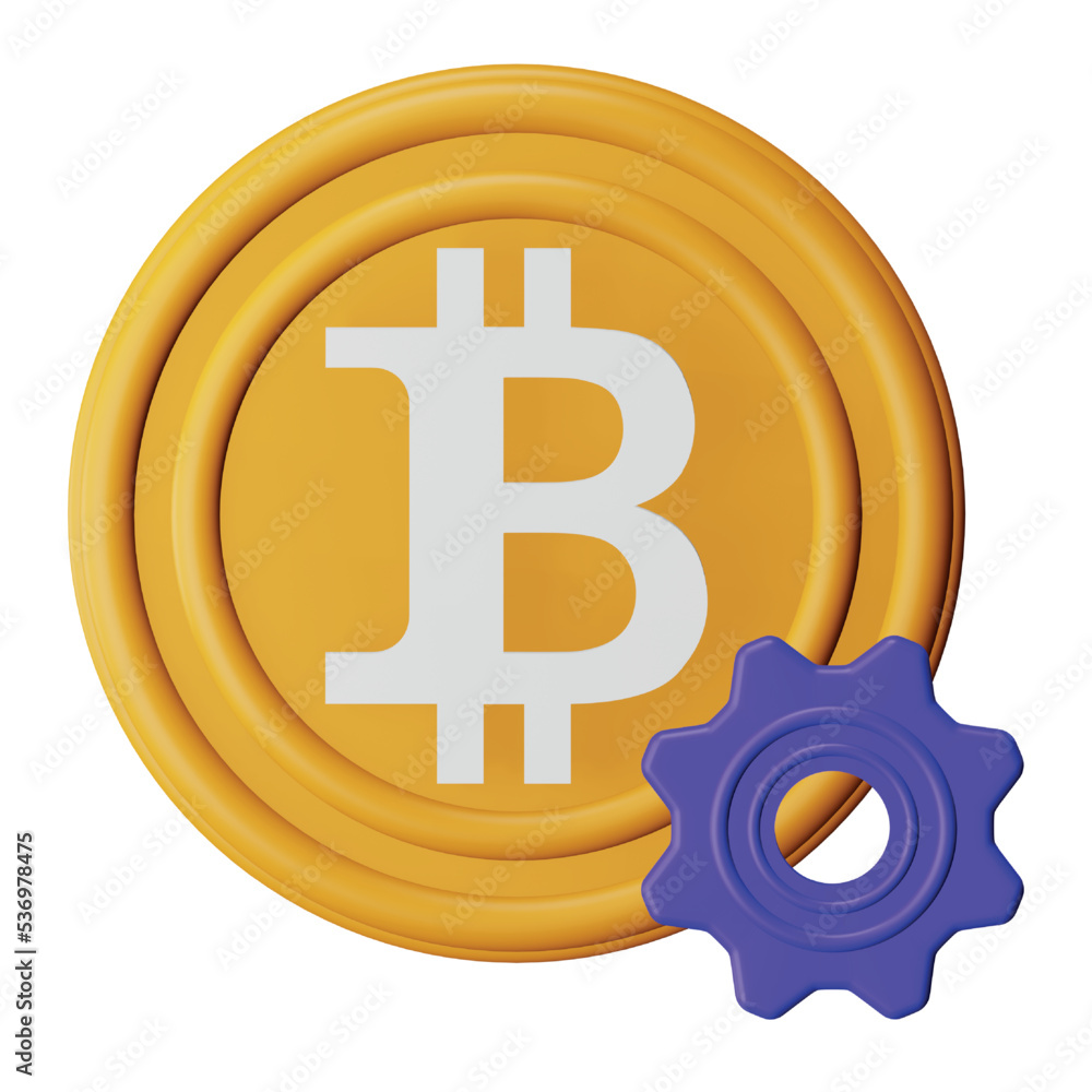 Aufkleber crypto setting 3d rendering isometric icon.