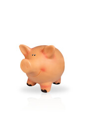 Cute piggy bank isolated on white