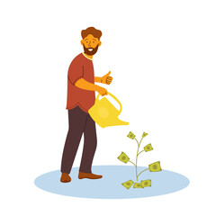 a man grows a money tree