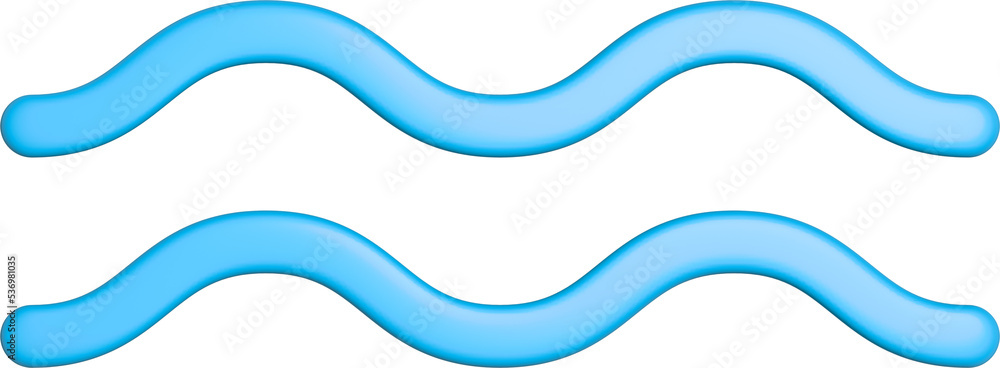 Poster 3d rendering wave icon. illustration with shadow isolated on white.