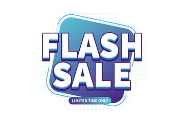 Flash sale vector, promotional banner in white and blue design