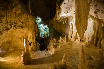 Fairy views from The Frasassi Caves (Italian: Grotte di Frasassi) - the most famous show caves in...