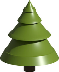 Christmas tree holiday decoration. 3D rendering abstract fir for new year celebration.