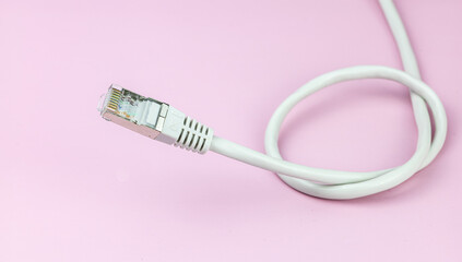 network cable rj 45, isolated on color  background